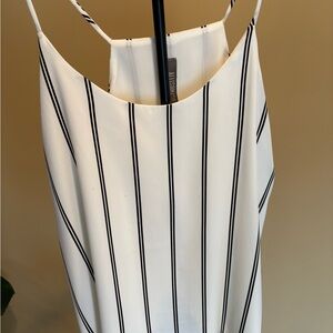 Allison Joy White and Black Striped Tank Top